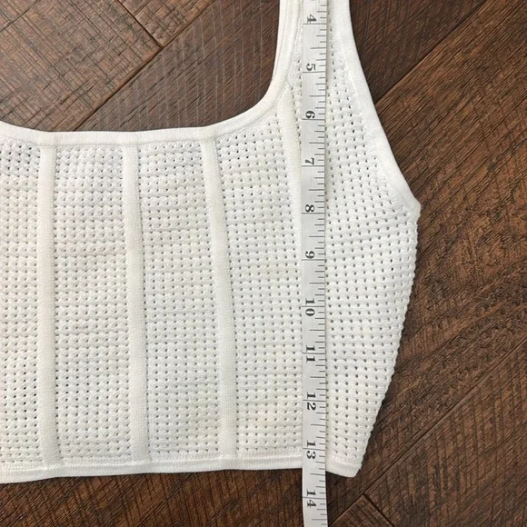 Babaton Sculpt Knit Squareneck Cropped Tank in White - Picture 5 of 9